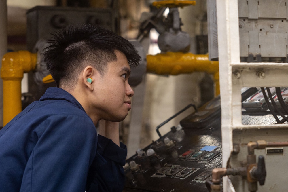 Boxer Sailors Stand Watch in Engineering Spaces