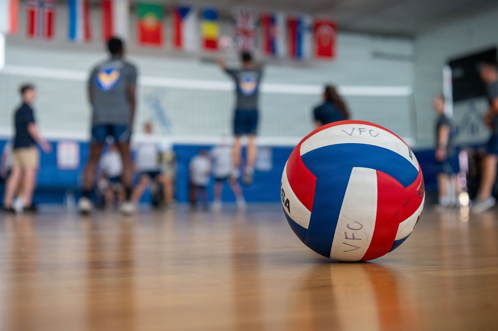Serving Leadership: Airman Leadership School students face off against First Sergeants in volleyball match