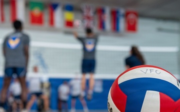Serving Leadership: Airman Leadership School students face off against First Sergeants in volleyball match