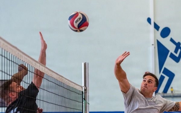 Serving Leadership: Airman Leadership School students face off against First Sergeants in volleyball match