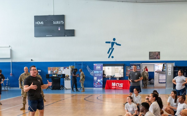 Serving Leadership: Airman Leadership School students face off against First Sergeants in volleyball match