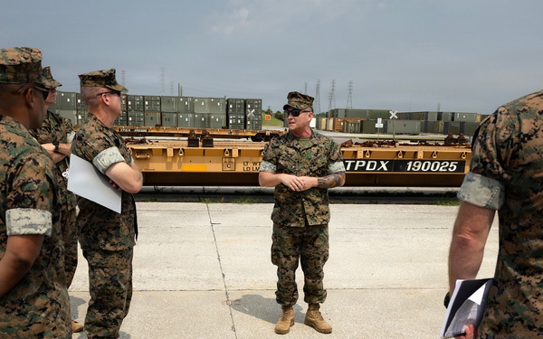 Marine Corps logistics commander emphasizes readiness, stewardship at Blount Island