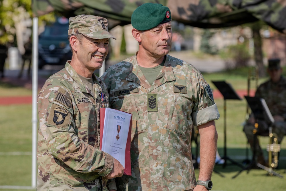 U.S. Army V Corps hosts award ceremony at Camp Kosciuszko, Poland
