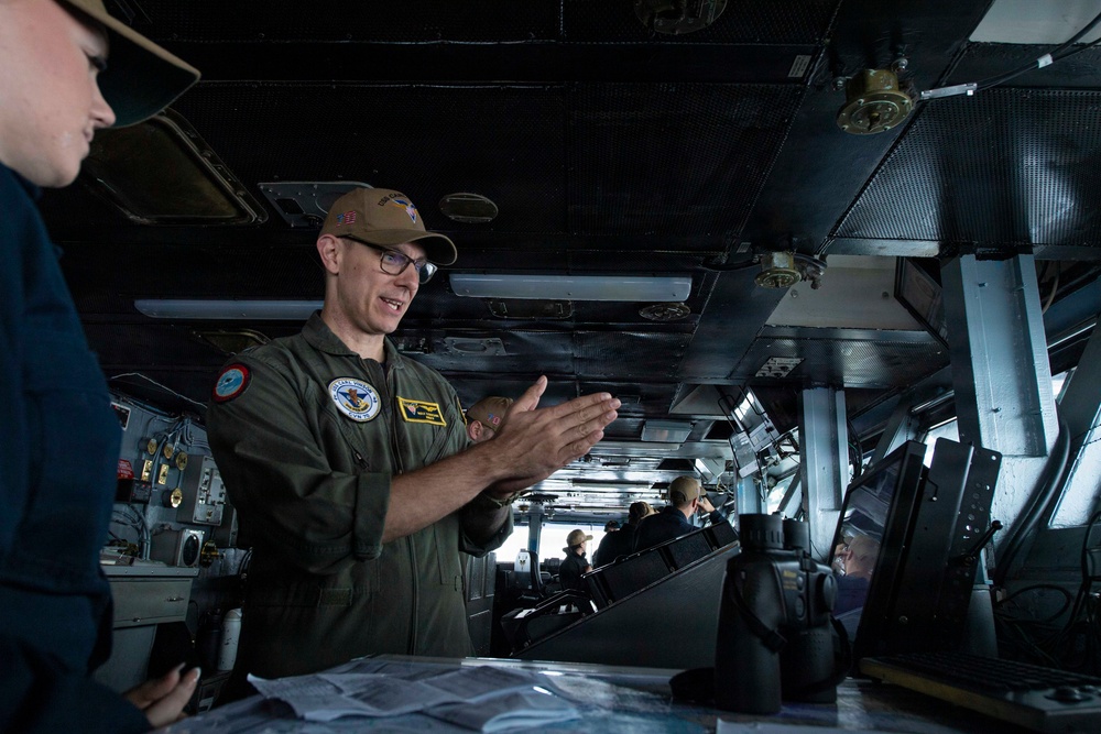 USS Carl Vinson (CVN 70) Sailor stands watch