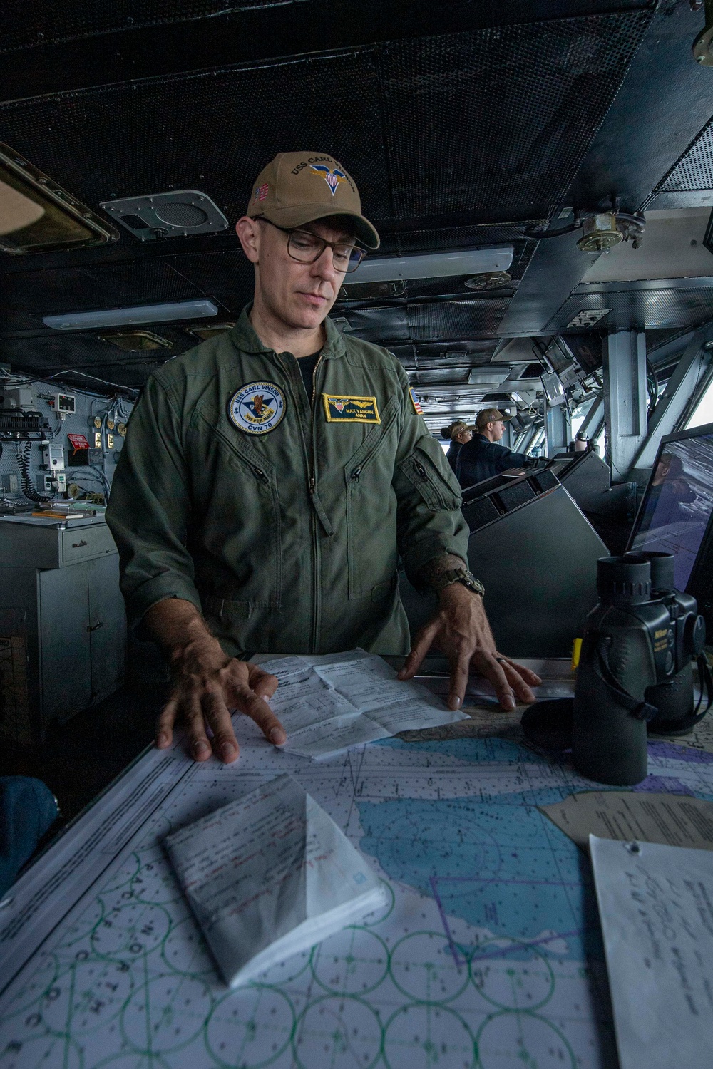 USS Carl Vinson (CVN 70) Sailor stands watch