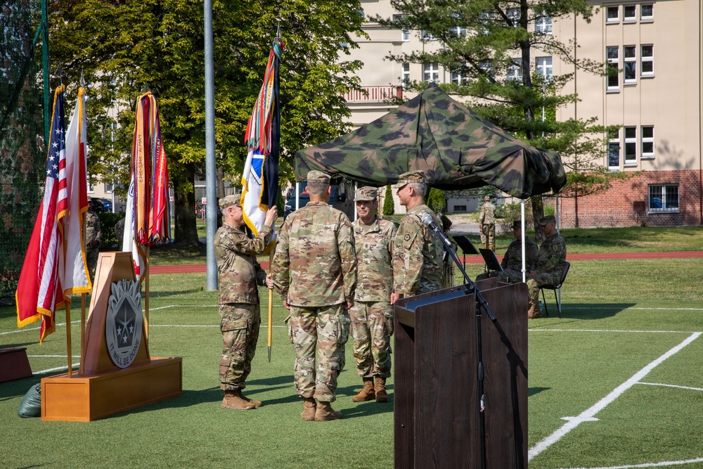 V Corps transfers responsibility to Command Sgt. Maj. Bohannon during ceremony in Poland