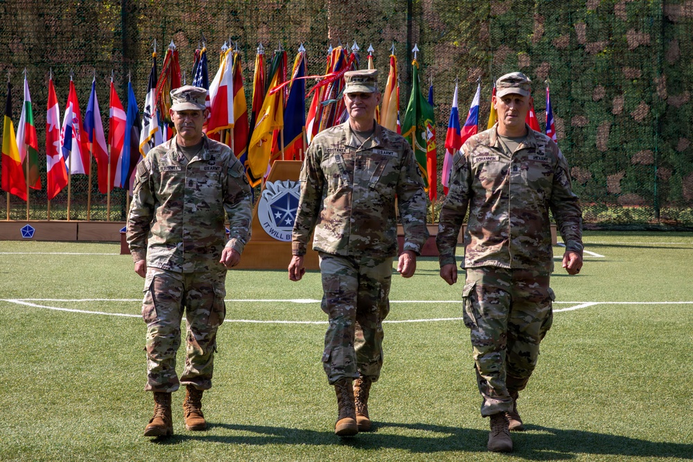 V Corps transfers responsibility to Command Sgt. Maj. Bohannon during ceremony in Poland