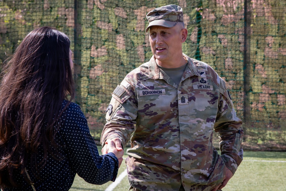 V Corps transfers responsibility to Command Sgt. Maj. Bohannon during ceremony in Poland