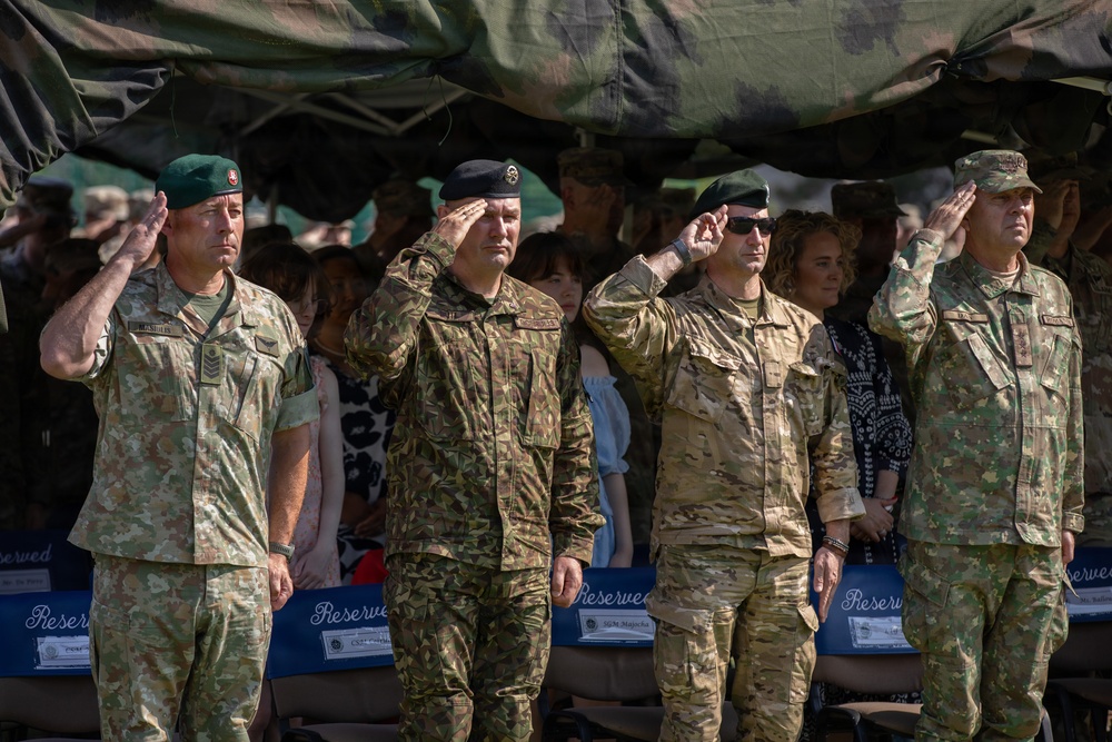 V Corps passes responsibility to Command Sgt. Maj. Bohannon during ceremony in Poland