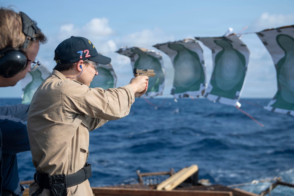 USS Mahan Conducts M18 Live Fire