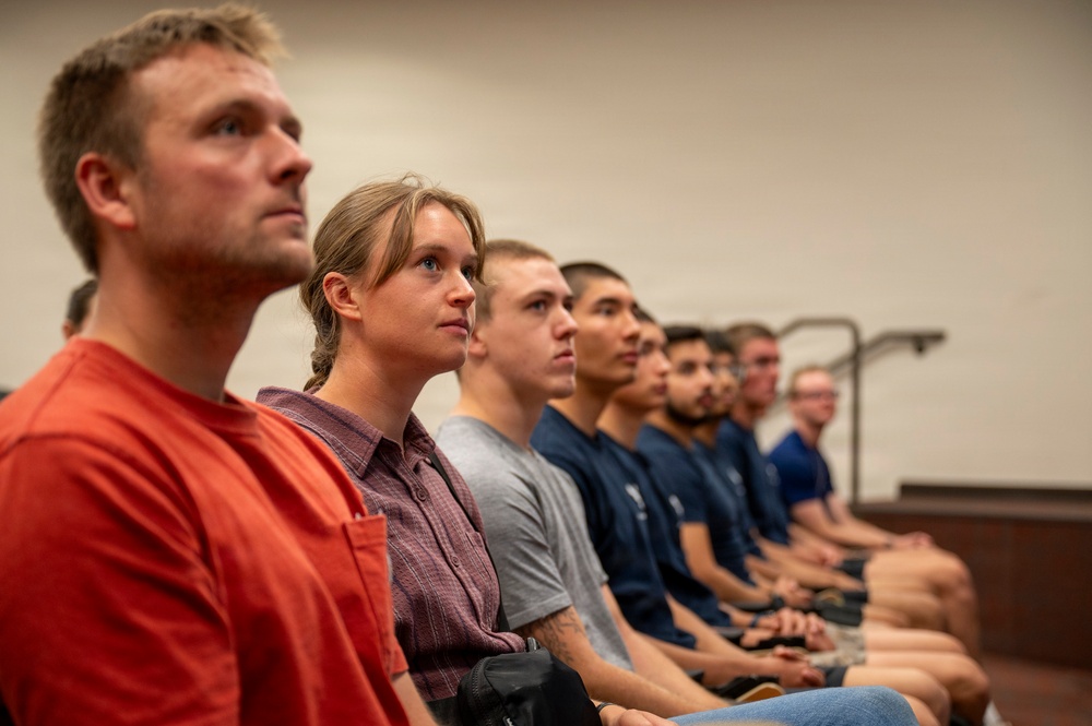 Air Force Delayed Entry Program recruits participate in SERE immersive tour