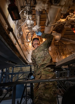 C-5M Super Galaxy undergoes isochronal inspection at Westover