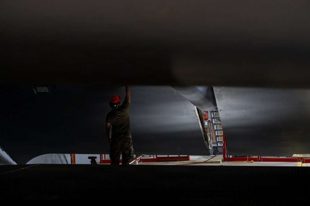 C-5M Super Galaxy undergoes isochronal inspection at Westover