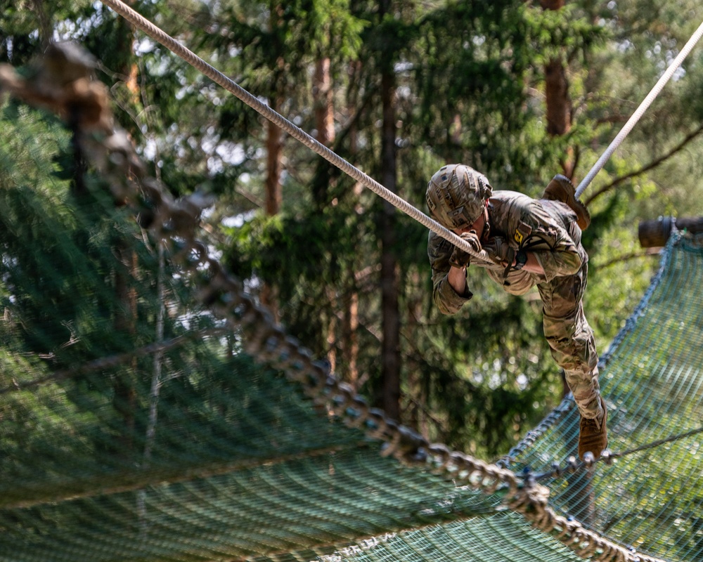 USAREUR-AF Best Squad Competition 2026 - Day Two: Iron Traverse Rugged Terrain Trail, Stress Shoot and Obstacle Course