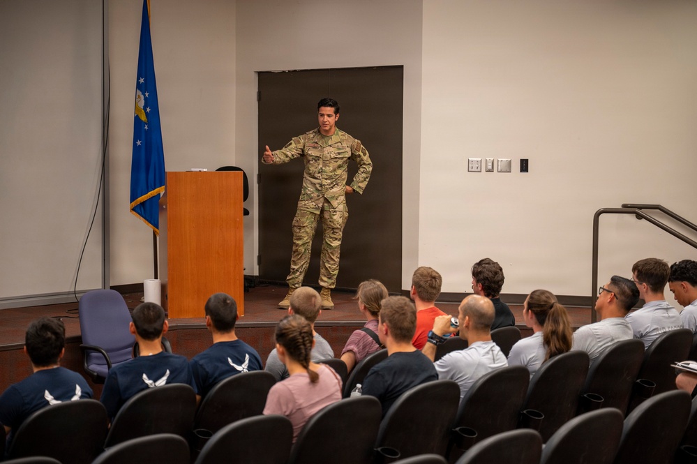 Air Force Delayed Entry Program recruits participate in SERE immersive tour