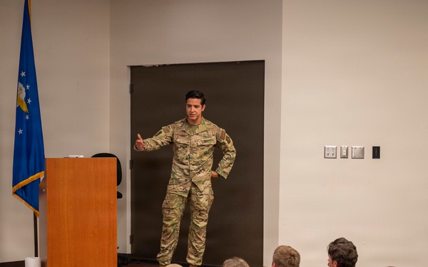 Air Force Delayed Entry Program recruits participate in SERE immersive tour