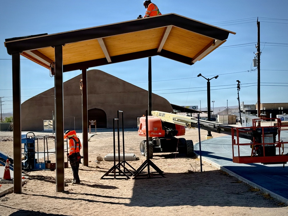 Solar Shades Over Blue Track Community &amp; Training Area - Before