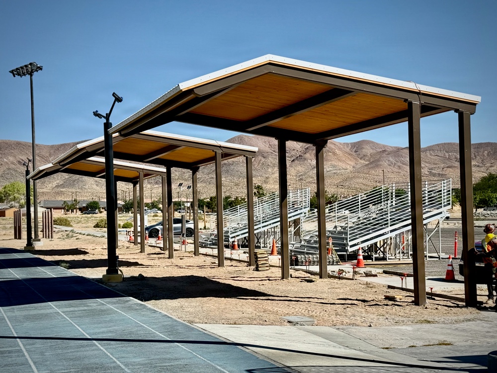 Solar Shades Over Blue Track Community &amp; Training Area - Before
