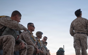 U.S. Marines with Combat Logistics Battalion 2 conduct a personnel jump at MCAGCC