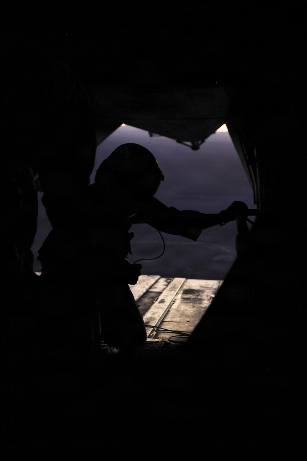 U.S. Marines with Combat Logistics Battalion 2 conduct a personnel jump at MCAGCC