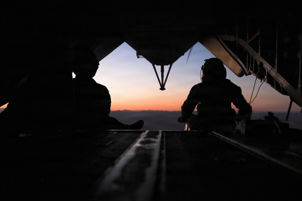 U.S. Marines with Combat Logistics Battalion 2 conduct a personnel jump at MCAGCC