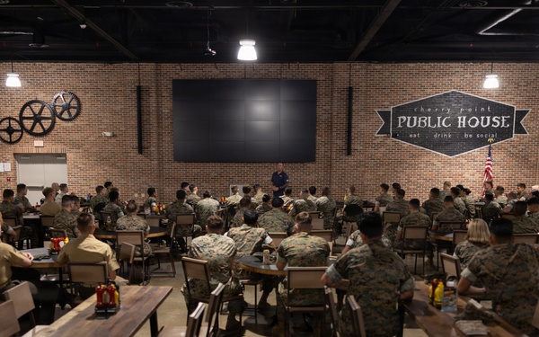 Medal of Honor Recipient Meyer Speaks to MCAS Cherry Point Marines