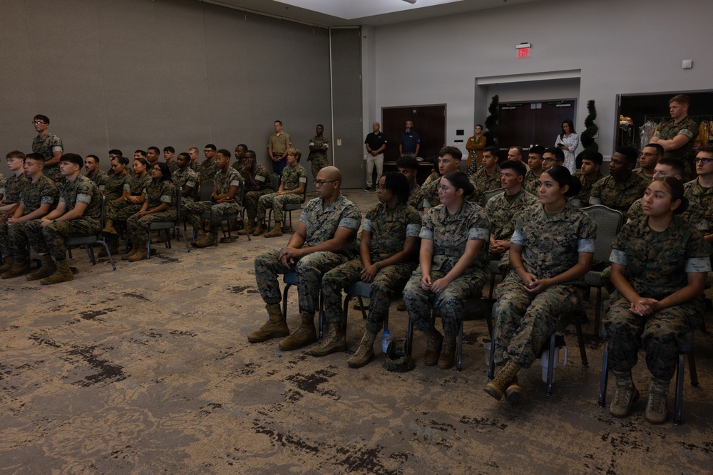 Medal of Honor Recipient Meyer Speaks to MCAS Cherry Point Marines