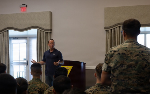 Medal of Honor Recipient Meyer Speaks to MCAS Cherry Point Marines