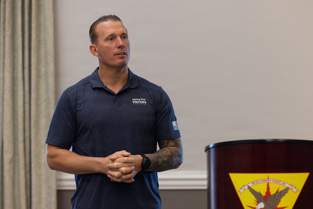 Medal of Honor Recipient Meyer Speaks to MCAS Cherry Point Marines