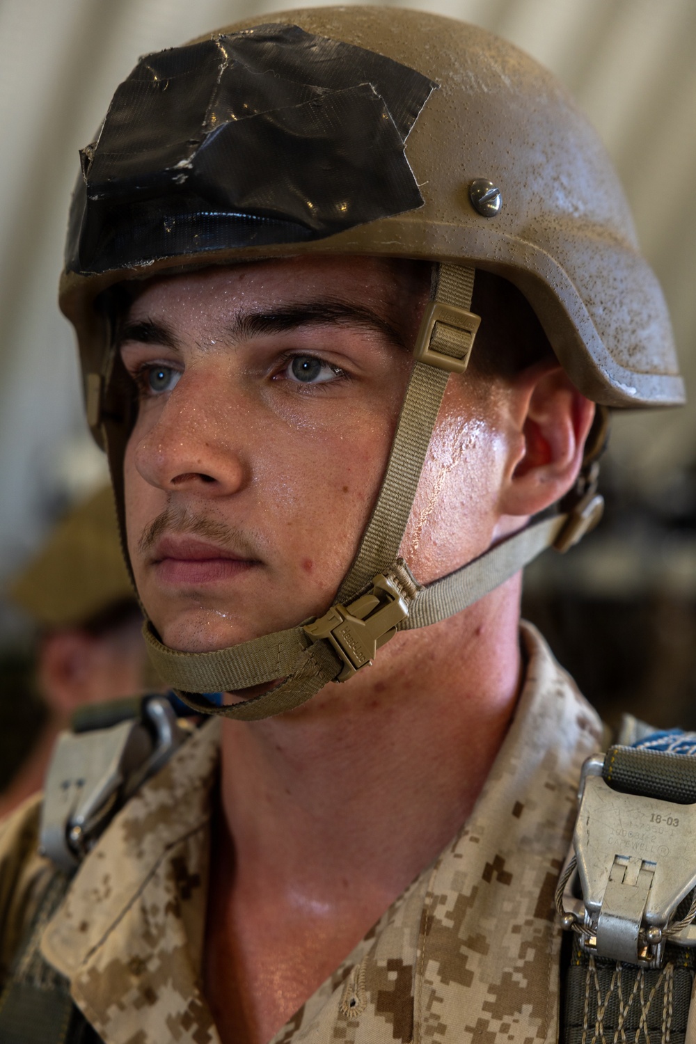 Marines with Combat Logistics Battalion conduct a personnel jump during SLTE 4-26