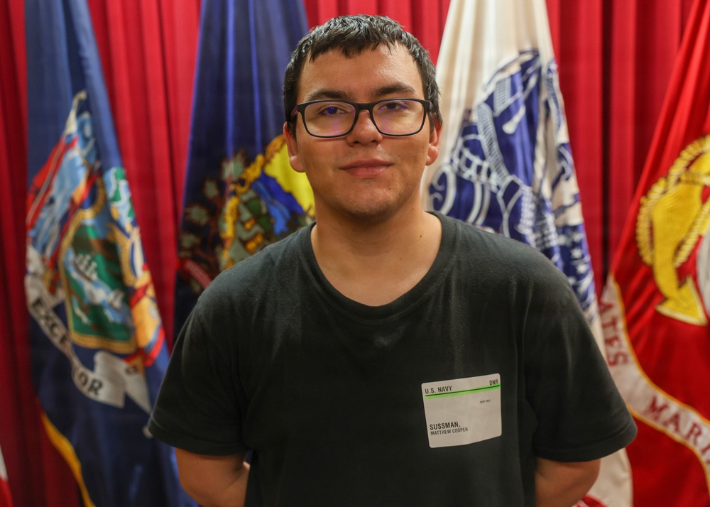 Navy Captain administers Oath of Enlistment for Son on Last Day of Navy Career