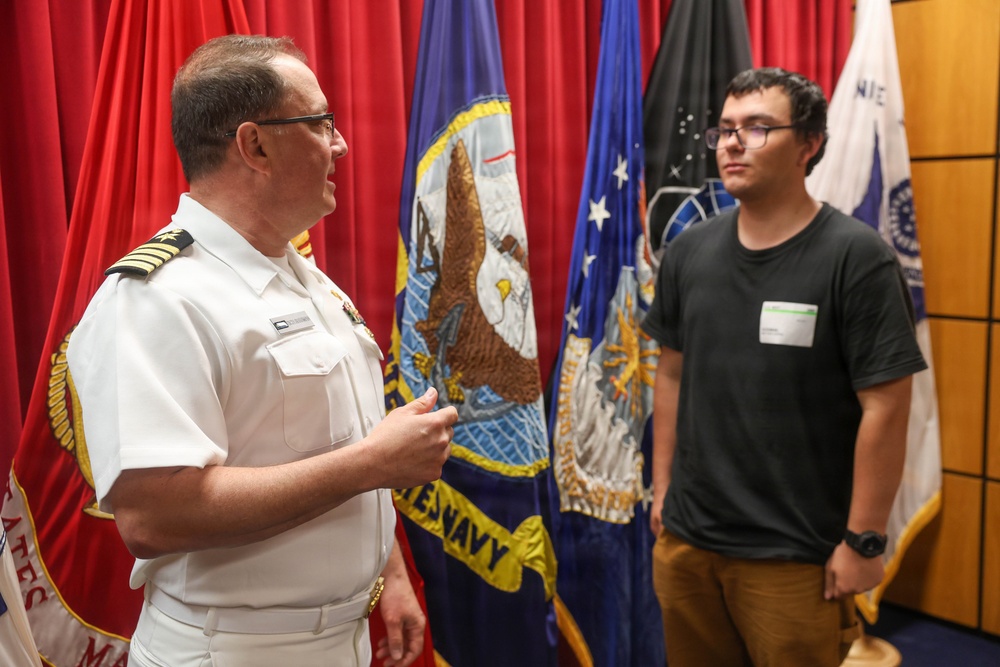 Navy Captain administers Oath of Enlistment for Son on Last Day of Navy Career