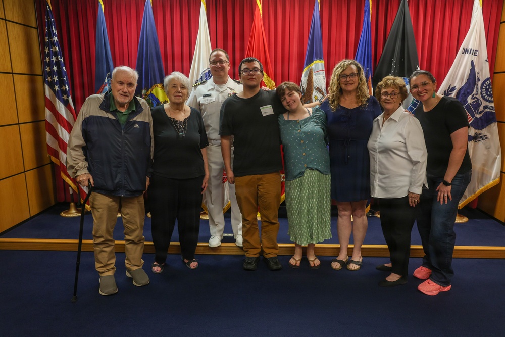 Navy Captain administers Oath of Enlistment for Son on Last Day of Navy Career