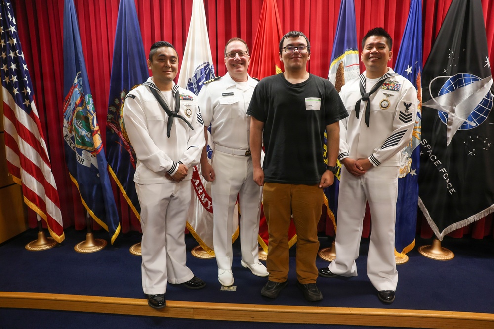 Navy Captain administers Oath of Enlistment for Son on Last Day of Navy Career