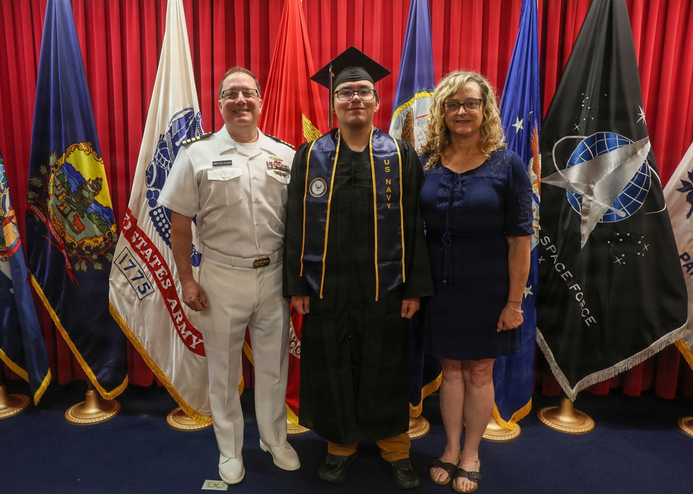Navy Captain administers Oath of Enlistment for Son on Last Day of Navy Career
