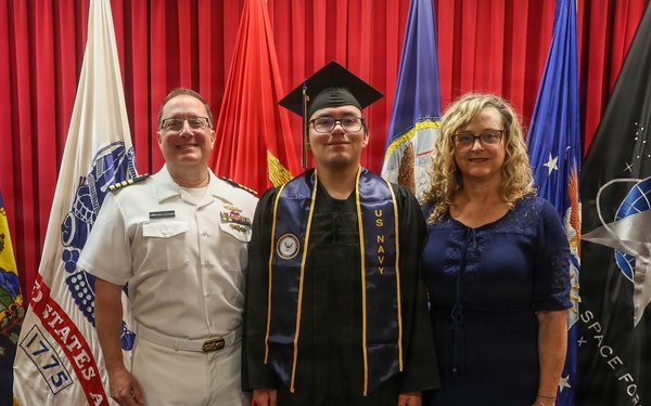Navy Captain administers Oath of Enlistment for Son on Last Day of Navy Career