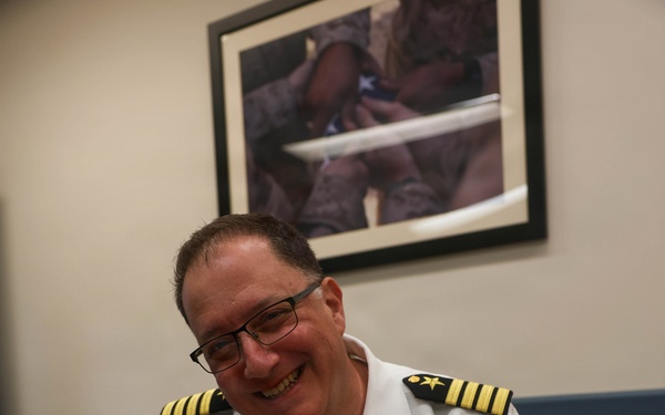 Navy Captain administers Oath of Enlistment for Son on Last Day of Navy Career