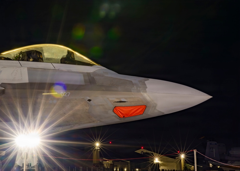 F-22 Raptor under the lights