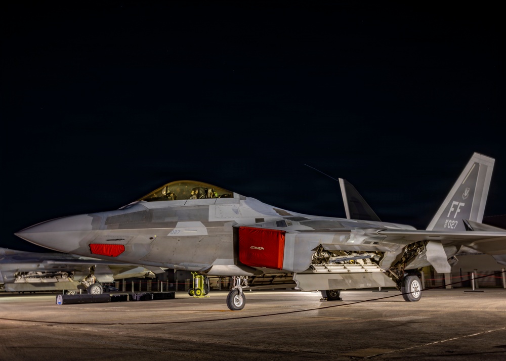 F-22 Raptor under the lights