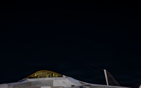 F-22 Raptor under the lights