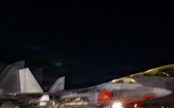 F-22 Raptor under the lights