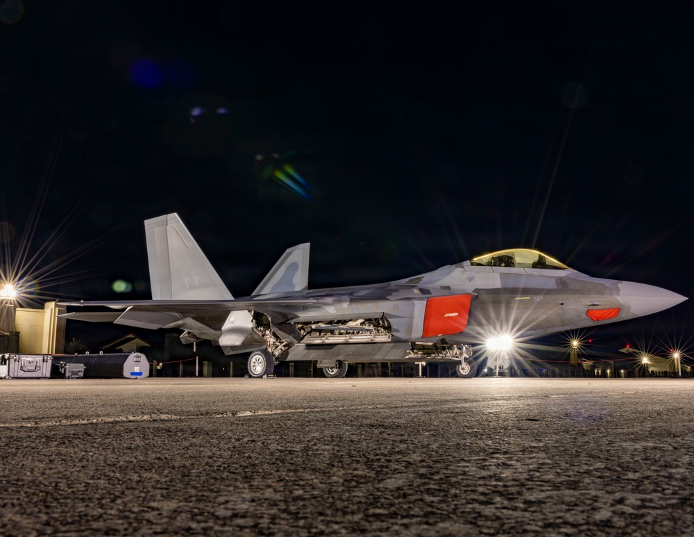 F-22 Raptor under the lights