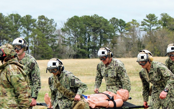 Patuxent River Commanding Officer Joins Corpsmen in SAR Helicopter Evacuation Drill