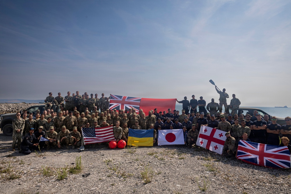 Allied and partner nations display their nations flags after completing Sea Breeze 26-2