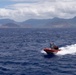 U.S. Coast Guard over-the-horizon small boat sails in front of O'ahu during RIMPAC 2026