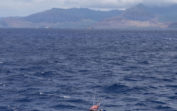 U.S. Coast Guard over-the-horizon small boat returns from training during RIMPAC 2026