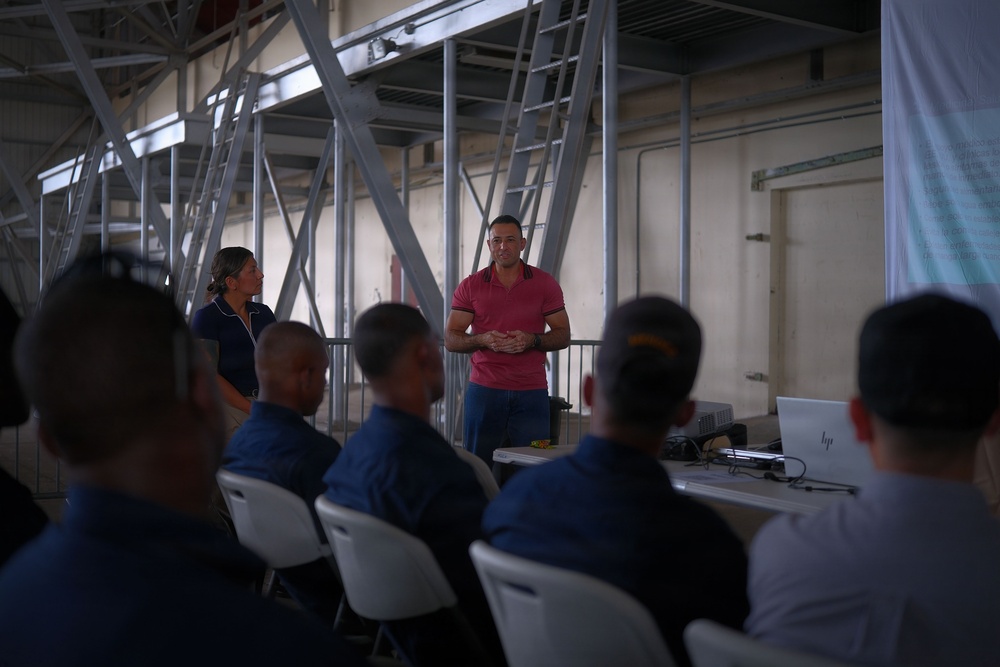 U.S. Service Members attend JRSOI brief for PANAMAX