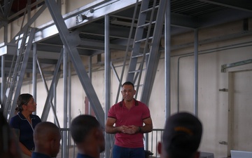 U.S. Service Members attend JRSOI brief for PANAMAX