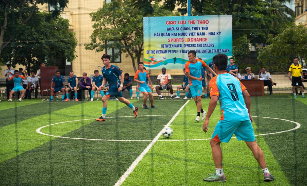 George Washington Sailors Play Soccer with Vietnamese Sailors