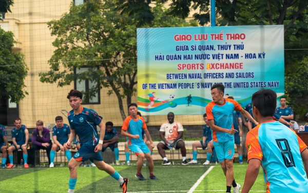 George Washington Sailors Play Soccer with Vietnamese Sailors